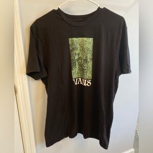 Vans Green Statue Graphic Shirt Mens Size Large Tee Black Skate